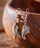 Earrings Sterling Silver Earrings - HPSilver, Sterling Silver and Copper Dangle Feather Earrings ER.VIC.2010