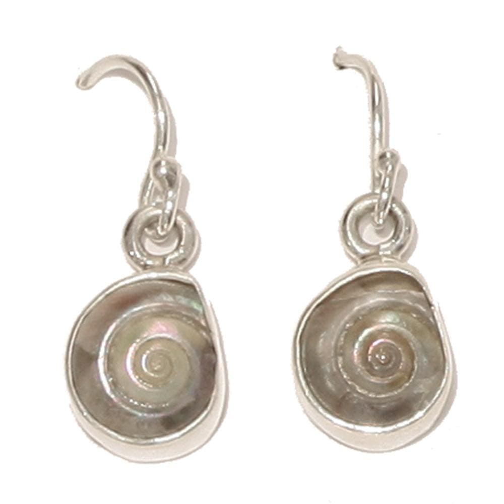Earrings Sterling Silver Earrings - HPSilver, Sterling Silver with Pearlized Shell Dangle Earrings ER.CON.1086