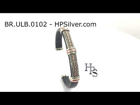 Leather Bracelet BR.ULB.0102 - Handcrafted by HPSilver, LLC. 