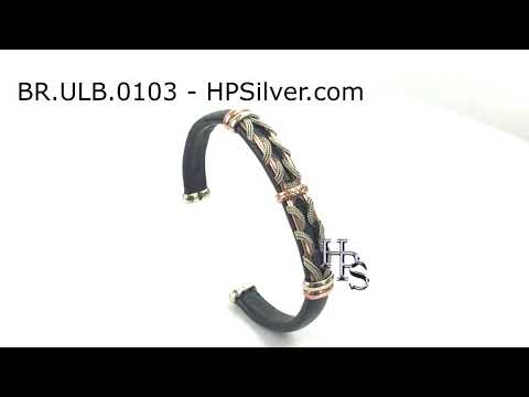 Leather Bracelet BR.ULB.0103 - Handcrafted by HPSilver, LLC. 