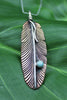 Load image into Gallery viewer, Pendants Copper Pendant - HPSilver, Copper and Sterling Silver with Turquoise Liberty Feather Pendant PN.VIC.4001