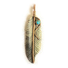 Load image into Gallery viewer, Pendants Sterling Silver Pendant - HPSilver, Sterling Silver and Copper with Turquoise Liberty Feather Pendant  PN.VIC.2056