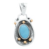 Pendants Sterling Silver Pendant- HPSilver, Sterling Silver and Copper with Turquoise Pendant PN.VIC.2123
