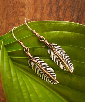 ER.VIC.2009 - Feather Earrings, Handcrafted with Silver and Copper